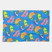Linge De Cuisine Nouvel Anniversaire de Lovebird Party Parrots colo (Horizontal)