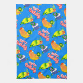 Linge De Cuisine Nouvel Anniversaire de Lovebird Party Parrots colo (Vertical)