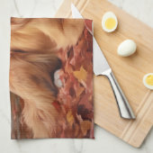 Linge De Cuisine Nouvelle-Écosse Canard Terrier À L'Automne Feuille (Quart Plié)