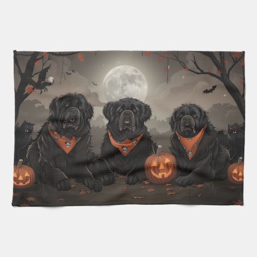 Linge De Cuisine Nouvelle-Ecosse Halloween Épouvantable (Horizontal)