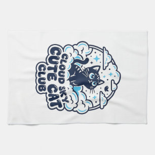 Linge De Cuisine Nuage Ciel Mignon Chat Amoureux de Chats T-Shirt A