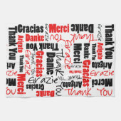 Linge De Cuisine Nuage de Merci noir rouge (Horizontal)