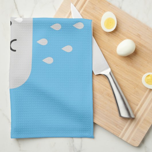 Linge De Cuisine Nuage de pluie triste de Kawaii (Quart Plié)