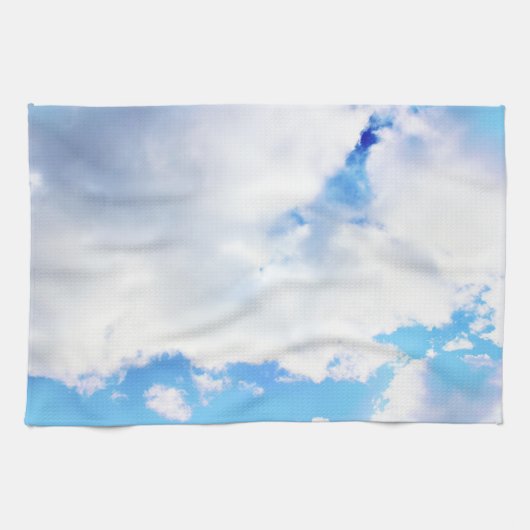 Linge De Cuisine Nuages blancs et ciel bleu (Horizontal)