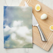 Linge De Cuisine Nuages blancs et ciel bleu (Quart Plié)