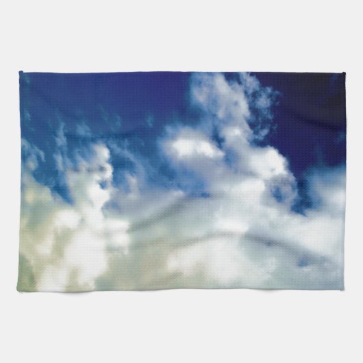 Linge De Cuisine Nuages blancs et ciel bleu (Horizontal)