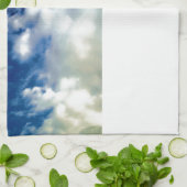 Linge De Cuisine Nuages blancs et ciel bleu (Plié)