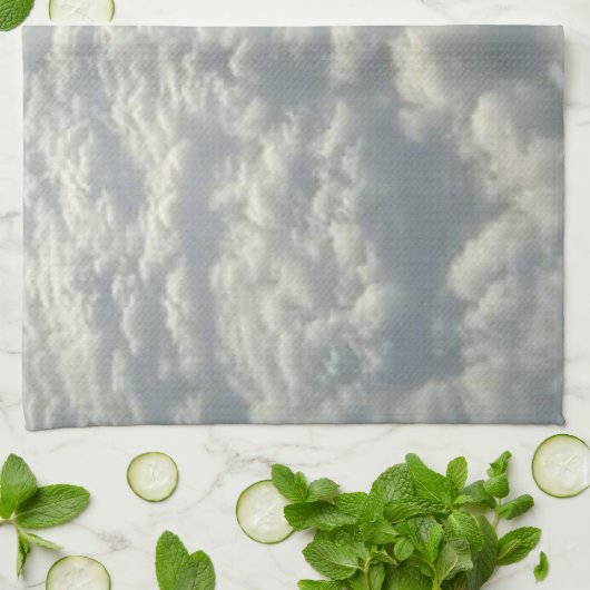 LINGE DE CUISINE NUAGES DE FLUFFE BLANC (Plié)