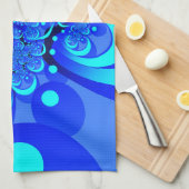 Linge De Cuisine Nuances de bleu moderne art fractal Abstrait (Quart Plié)