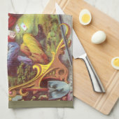 Linge De Cuisine Nuggets d'or Antique Étiquette Cigar (Quart Plié)