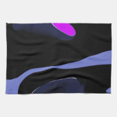 Linge De Cuisine Nuit de la Comète : Bleu Abstrait, Violet & Noir (Horizontal)