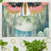 Linge De Cuisine Nuit de la forêt de Moth Rose (Plié)