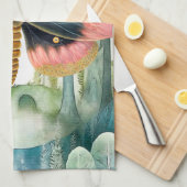 Linge De Cuisine Nuit de la forêt de Moth Rose (Quart Plié)