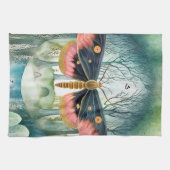 Linge De Cuisine Nuit de la forêt de Moth Rose (Horizontal)