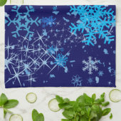 Linge De Cuisine Nuit de Noël neige (Plié)