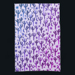 Linge De Cuisine Nuit Désert Saguaro Cactus Motif Aquarelle<br><div class="desc">Décorez votre cuisine avec cette serviette cactus couleur violet et bleu aquarelle. Fait un grand ménage ou un cadeau mariage! Vous pouvez le customiser et ajouter du texte. Consultez ma boutique pour plus de couleurs et de motifs !</div>