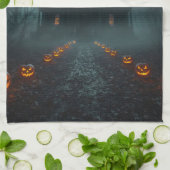 Linge De Cuisine Nuit éffrayante avec Jack-o'Lanterns (Plié)
