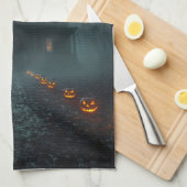 Linge De Cuisine Nuit éffrayante avec Jack-o'Lanterns (Quart Plié)