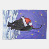 Linge De Cuisine Nuit étoilée Noir Noël (Horizontal)