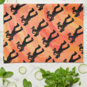 Linge De Cuisine Nuits de Boogie de New York Saxophone Orange (Plié)