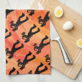 Linge De Cuisine Nuits de Boogie de New York Saxophone Orange (Quart Plié)