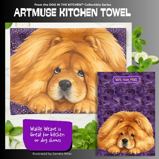 Linge De Cuisine NUK- Red Chow - ArtMuse Kitchen Towels 