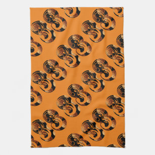 Linge De Cuisine Numéro 33 du basketball noir orange dimensionnel,