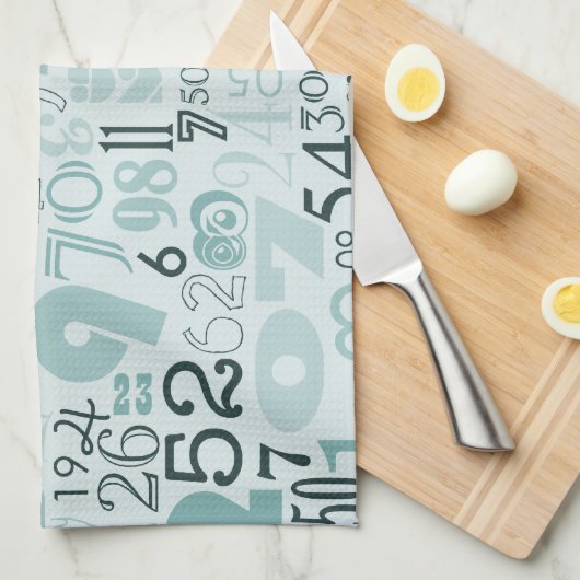 Linge De Cuisine Numéros Abstraits (Quart Plié)