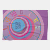 Linge De Cuisine Numéros romains de votre nom rose violet bleu oran (Horizontal)