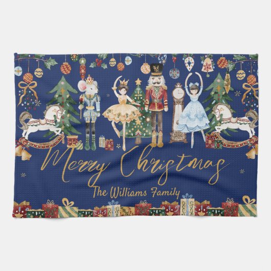 Linge De Cuisine Nutcracker Ballet Vintage Joyeux Noël (Horizontal)