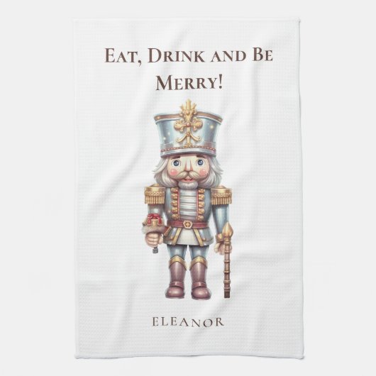 Linge De Cuisine Nutcracker Nom Manger Boire Soit Joyeux Vacances (Vertical)