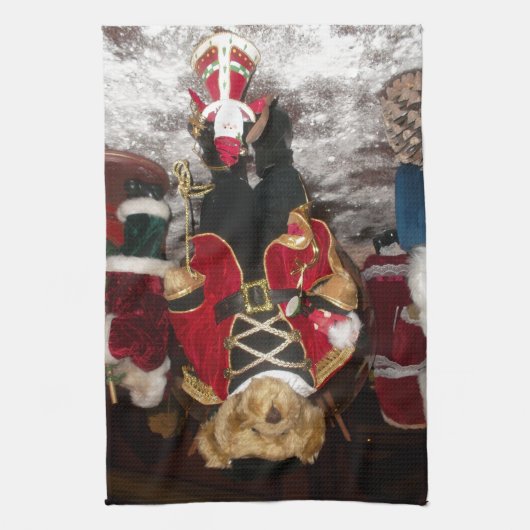 Linge De Cuisine Nutcracker Teddy Bear Collection de Noël (Vertical)