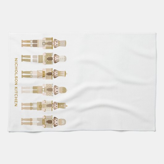 LINGE DE CUISINE NUTCRACKERS D'OR NOËL (Horizontal)