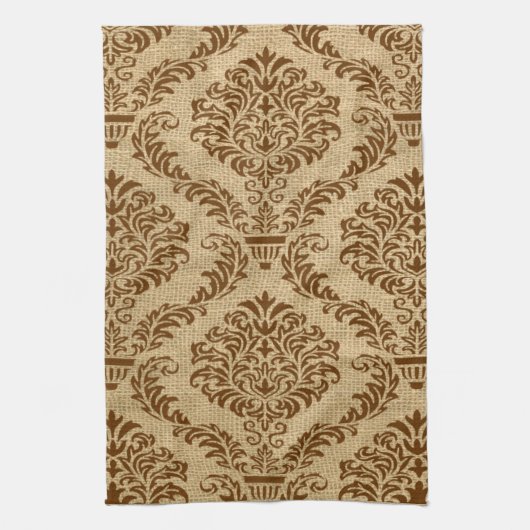 Linge De Cuisine Nutmeg Parisian Moods Damask (Vertical)