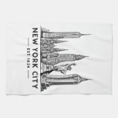 Linge De Cuisine NYC Skyline Illustration with Statue of Liberty (Horizontal)