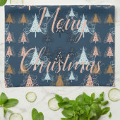 Linge De Cuisine O Arbres de Noël (Bleu) (Plié)