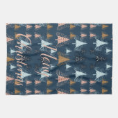 Linge De Cuisine O Arbres de Noël (Bleu) (Horizontal)