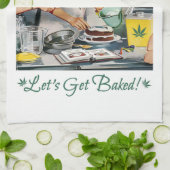 Linge De Cuisine OBTENONS le calembour drôle CUIT AU FOUR de pot (Plié)