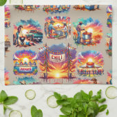 Linge De Cuisine Occidental Chili Cookoff Scènes 1 (Plié)