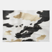Linge De Cuisine Occidental Noir Blanc Glam Or Cowhal (Horizontal)