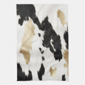 Linge De Cuisine Occidental Noir Blanc Glam Or Cowhal (Vertical)