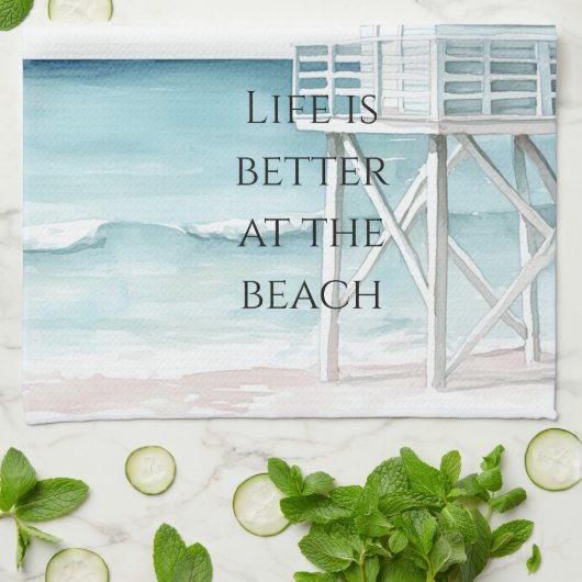 Linge De Cuisine Ocean Beach Coastal   (Plié)