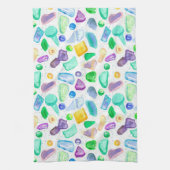 Linge De Cuisine Ocean Beach Trésors Verre de mer Marbres Boutons (Vertical)