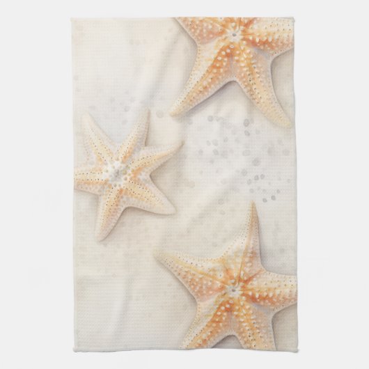 Linge De Cuisine Ocean Cream Peach Beach Starfish (Vertical)