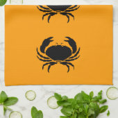 Linge De Cuisine Ocean Glow_Black sur le crabe orange (Plié)