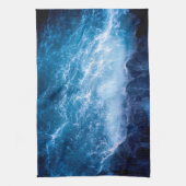 Linge De Cuisine Océan - Vagues bleu foncé (Vertical)