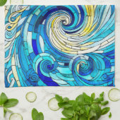 Linge De Cuisine Ocean Wave Sun mosaïque art (Plié)