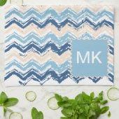 Linge De Cuisine Ocean Waves Chevron (Plié)