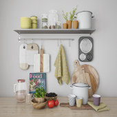 Linge De Cuisine Octo brightener arabesque maure style tangerine