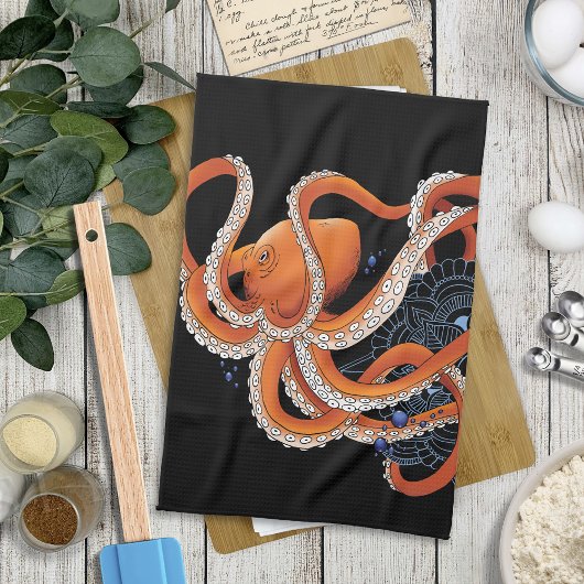 Linge De Cuisine Octopus henna
